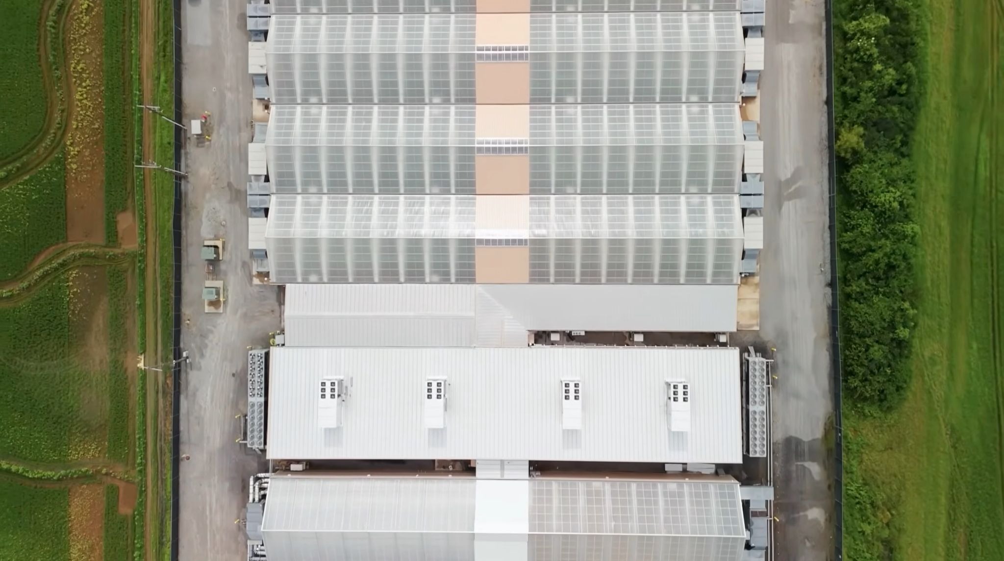 Aerial view of BOLD Team cannabis cultivation and processing facility in Cotton Plant Arkansas one of the largest in the nation.