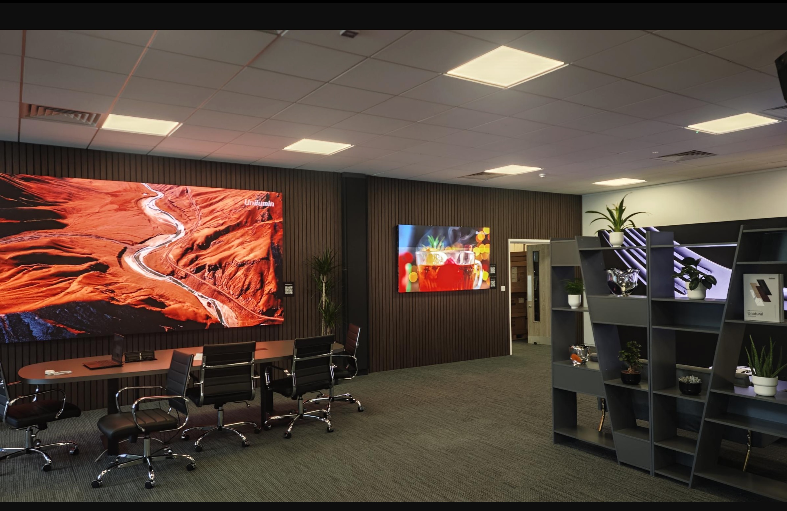 Professional LED video walls at the Tod Technologies West London showroom