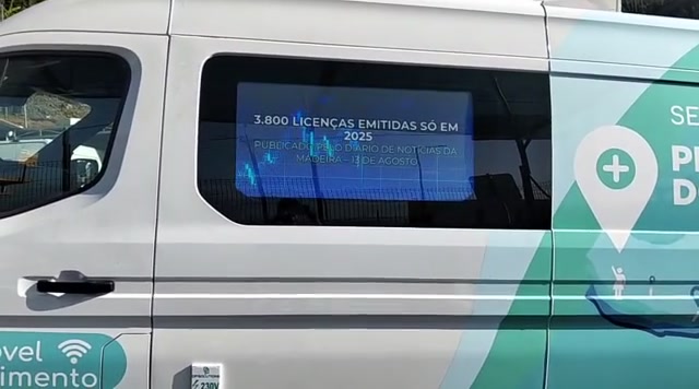 Outdoor-grade LED van screen visible in daylight in Madeira
