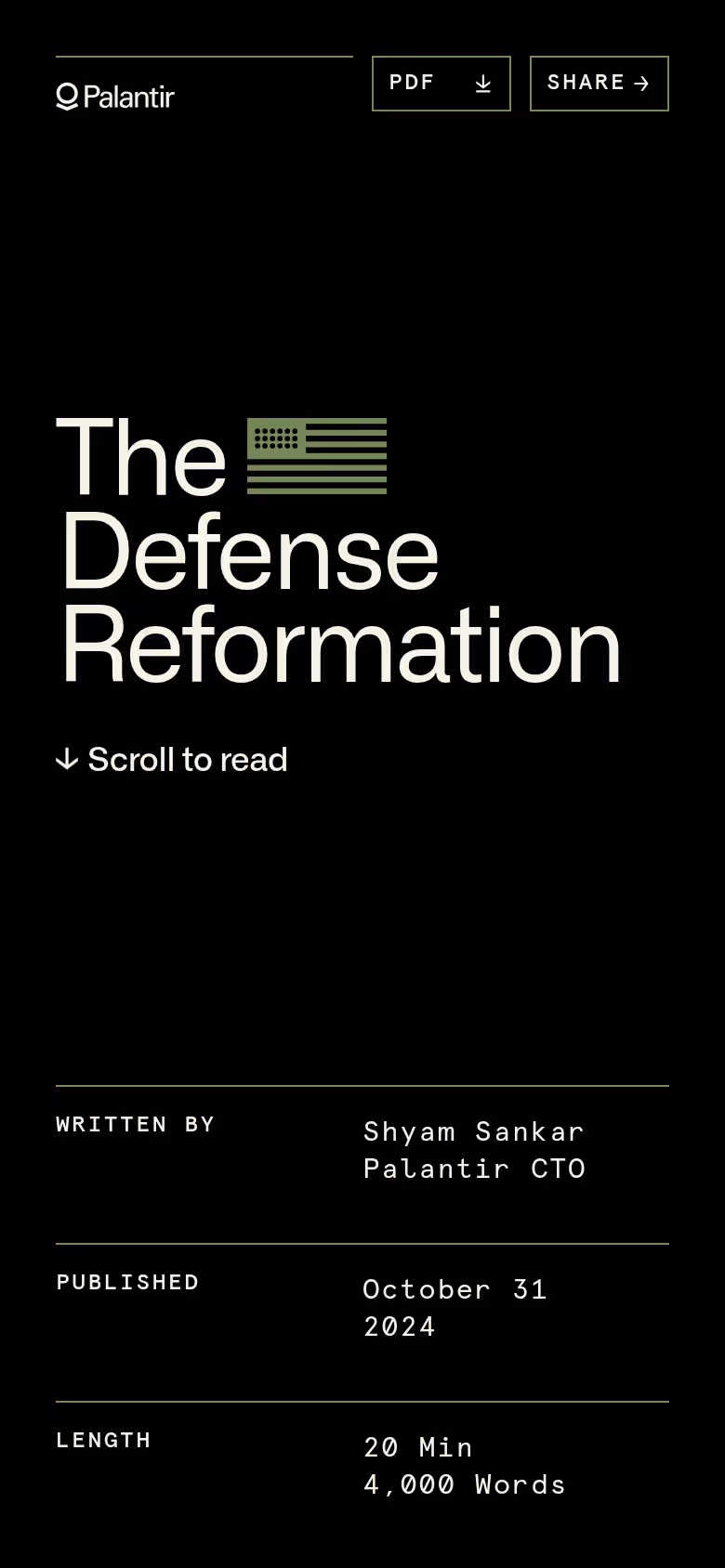 The Defense Reformation