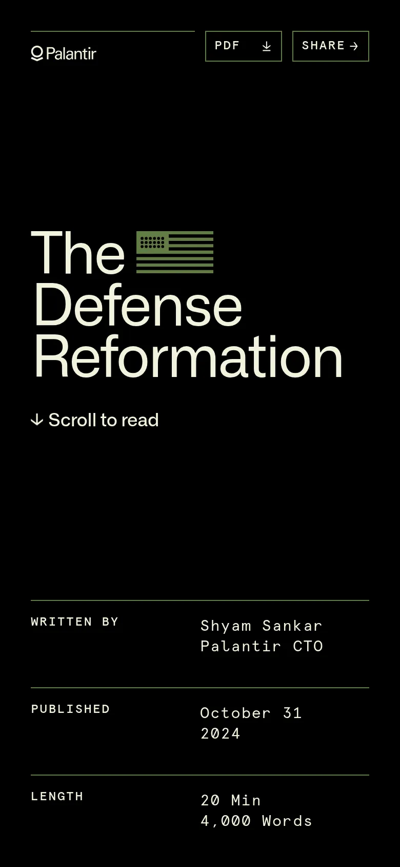 The Defense Reformation