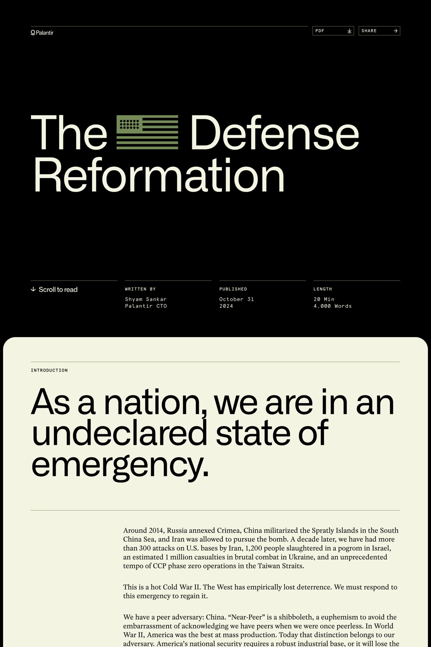 The Defense Reformation