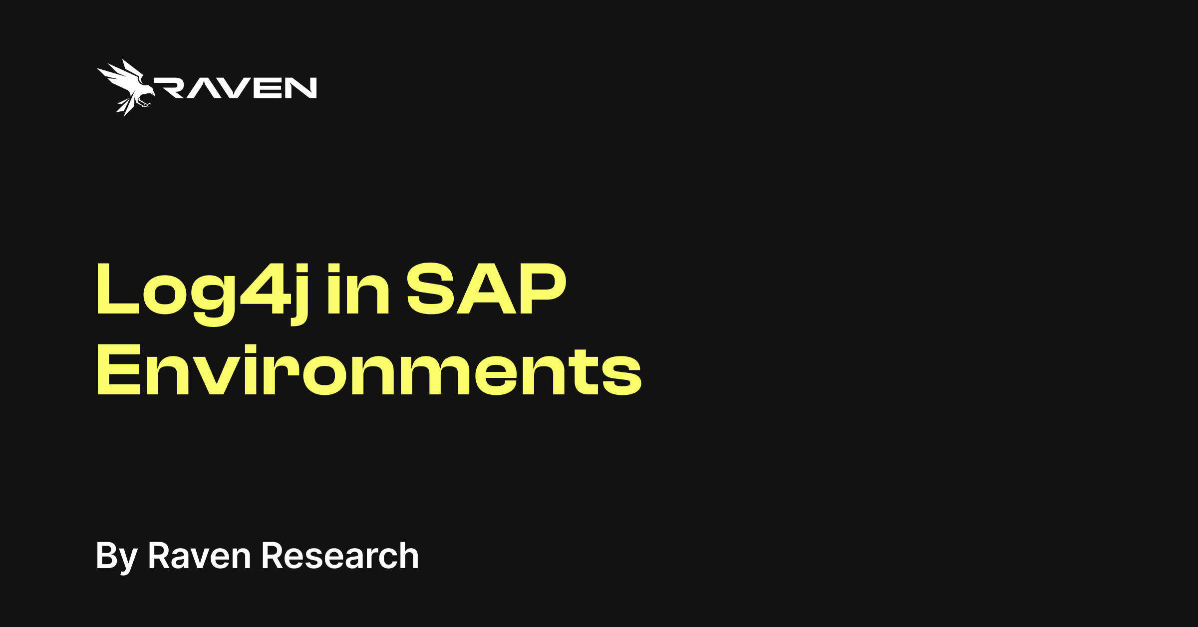 Log4j in SAP Environments