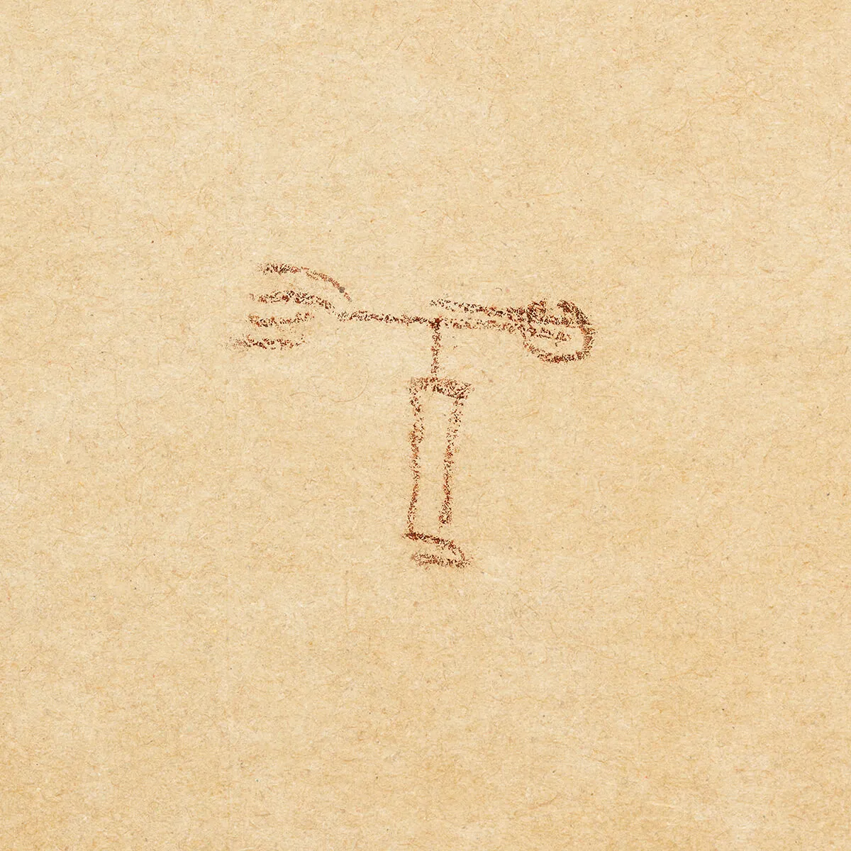Hand-drawn weather vane sketch on textured beige paper.