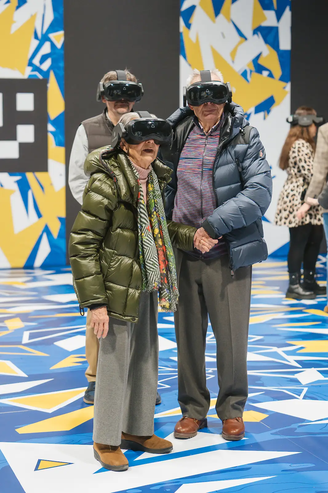 Couple enjoying VR experience