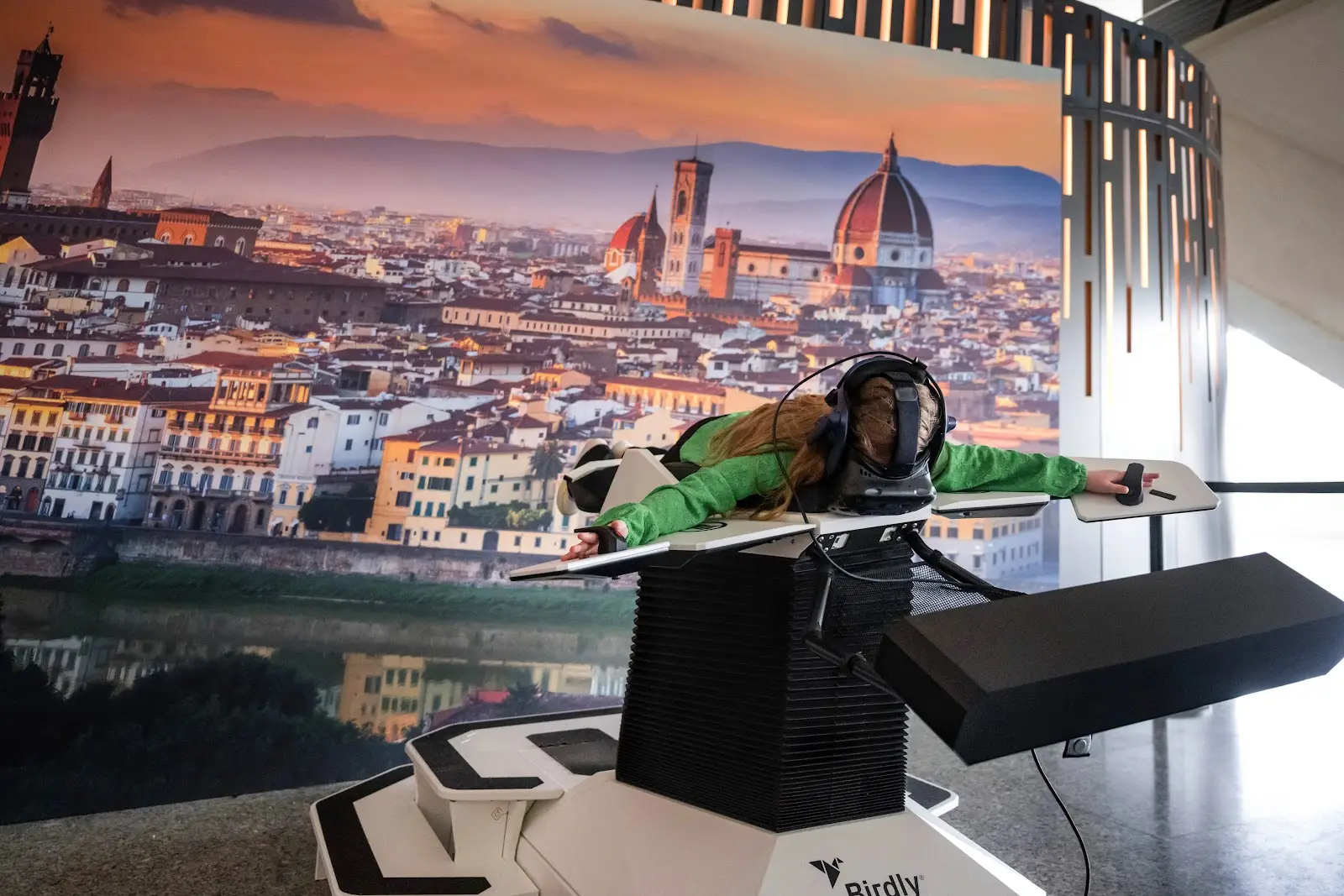 Female on Fly da Vinci VR Flight Experience