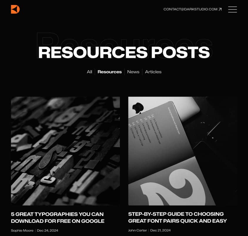 Darkstudio X - Blog Category Page - Branding Studio Webflow Template