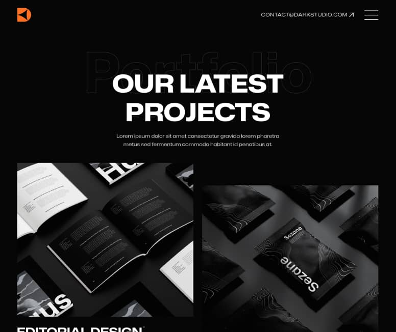 Darkstudio X - Portfolio Page - Branding Studio Webflow Template