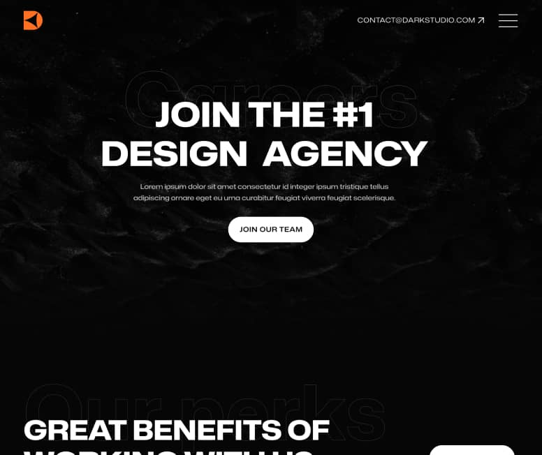 Darkstudio X - Careers Page - Branding Studio Webflow Template