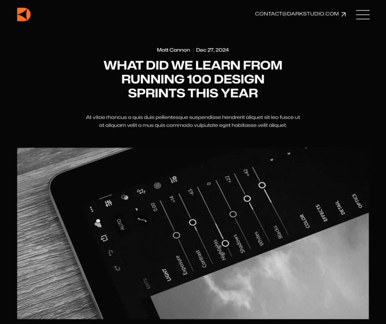 Darkstudio X - Blog Post Page - Branding Studio Webflow Template