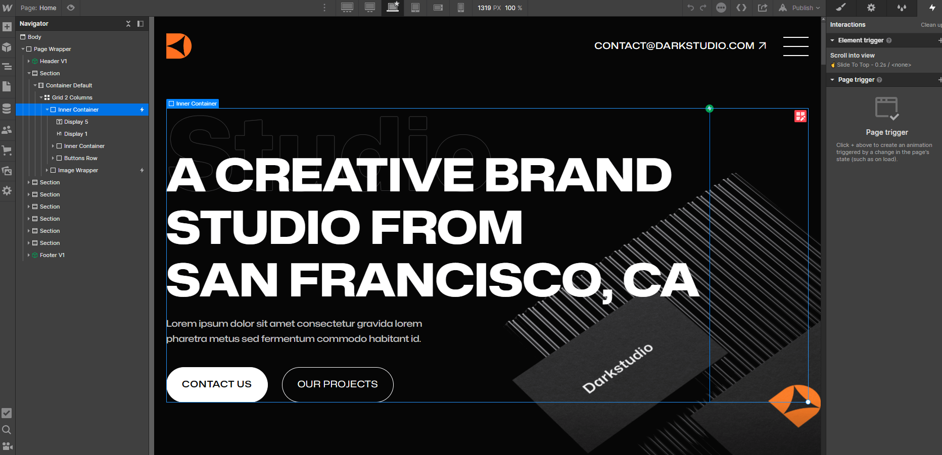 Animations - Darkstudio X Webflow Template