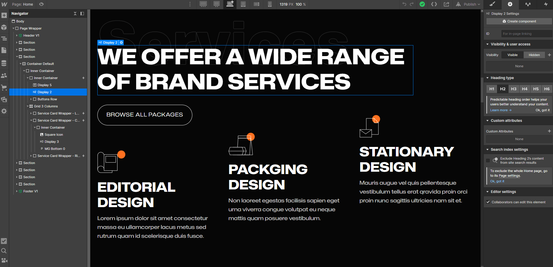 Static Content - Darkstudio X Webflow Template