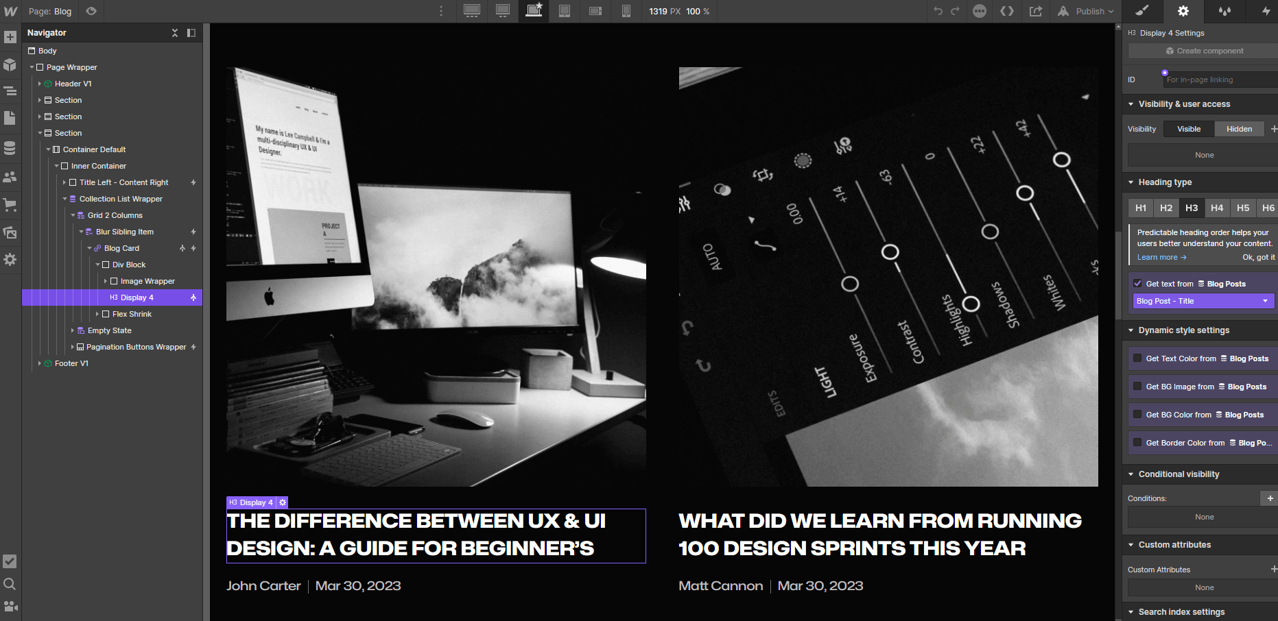 CMS Content - Darkstudio X Webflow Template