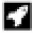 Black and white pixelated image of a rooster or chicken facing left.