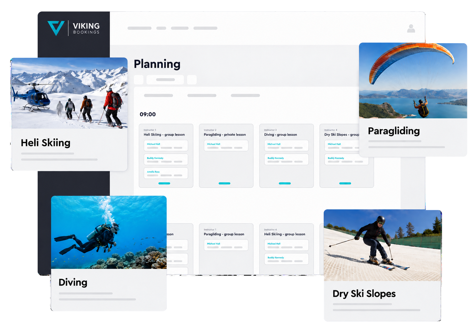 Booking and management software for multi-activity watersports centers