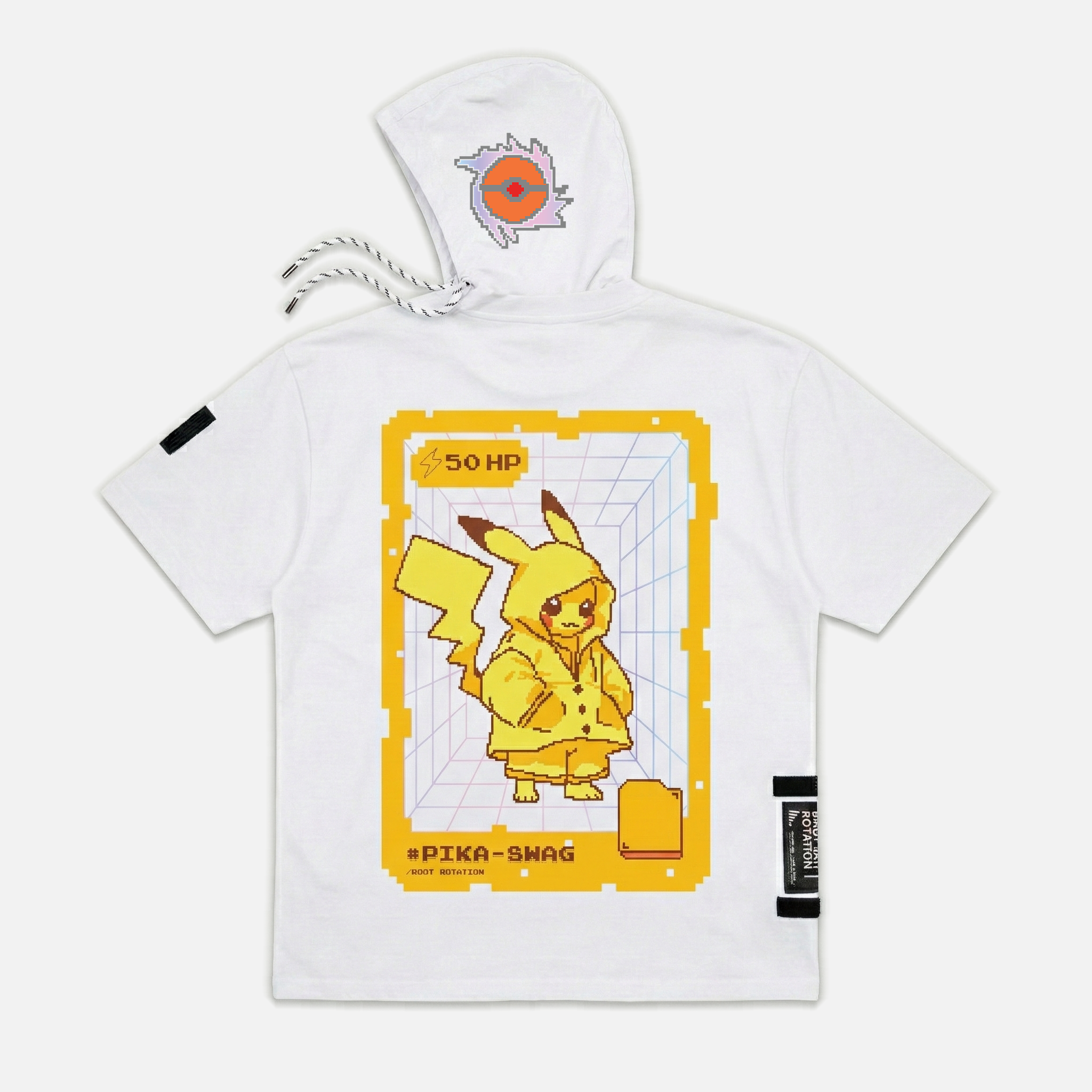 Áo Hoodie Tay Ngắn Oversize Pikachu Fanart Phản Quang AR
