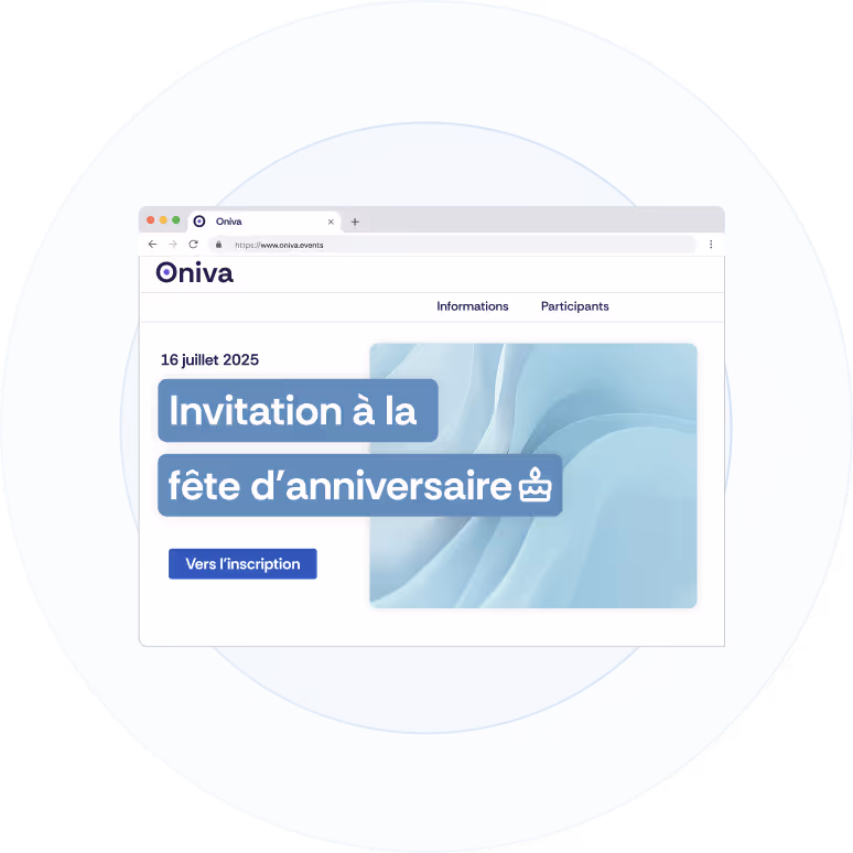 Illustration du site web de l’événement pour un événement anniversaire