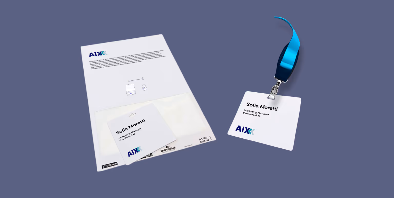 Example of an adhesive badge