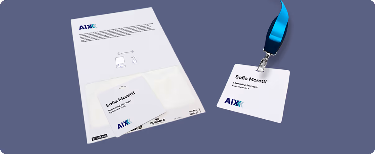 Beispiel eines Klebebadges