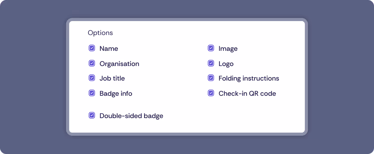 Screenshot of the badge configuration from Oniva.
