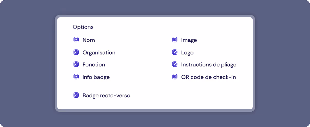 Capture d'écran de la configuration des badges dans Oniva.