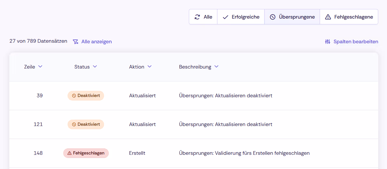 Detailliertes Protokoll in Oniva