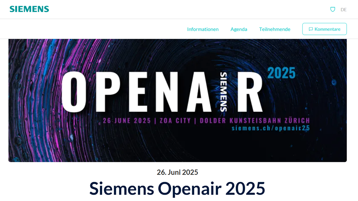 Event-Website Siemens Open Air 2025