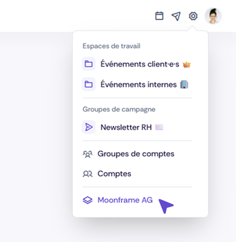 Navigation vers les paramètres du locataire dans Oniva.