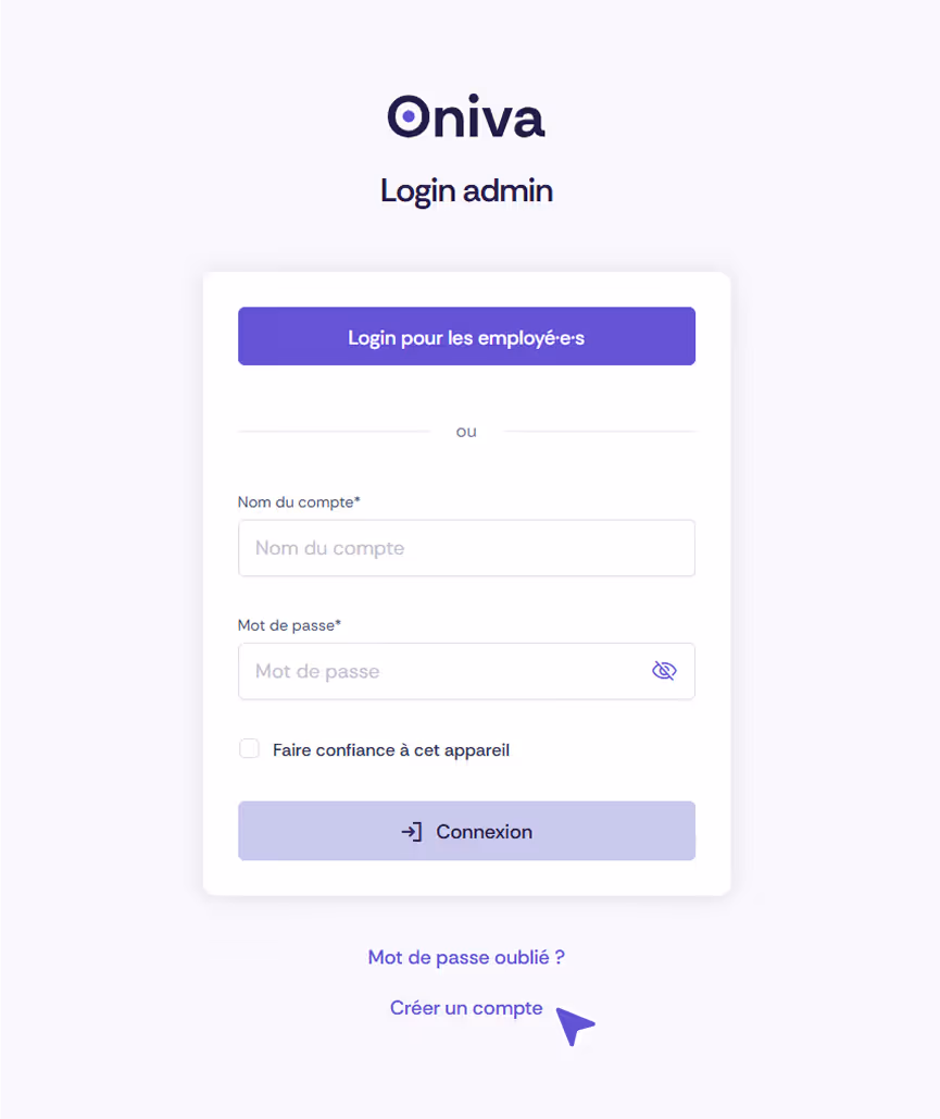 Créer un compte sur le portail.