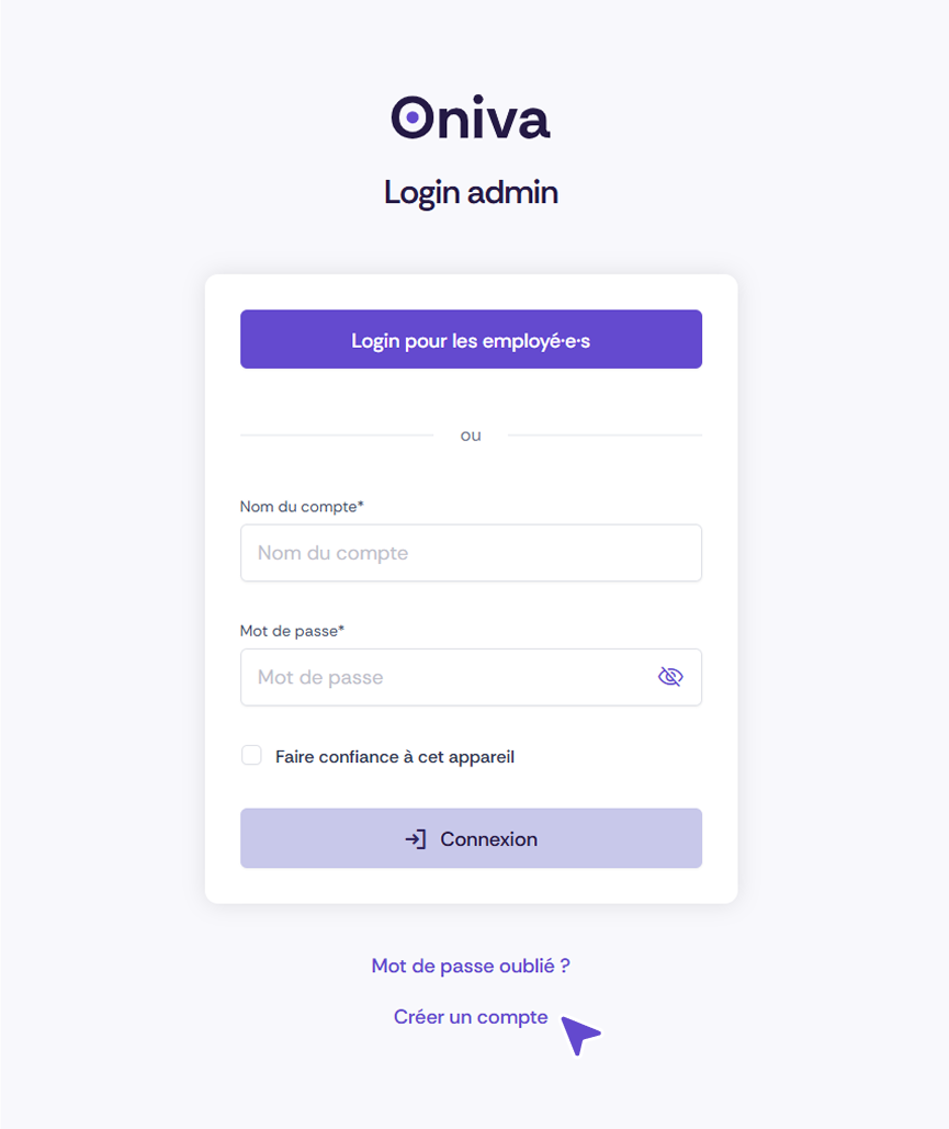 Créer un compte sur le portail.