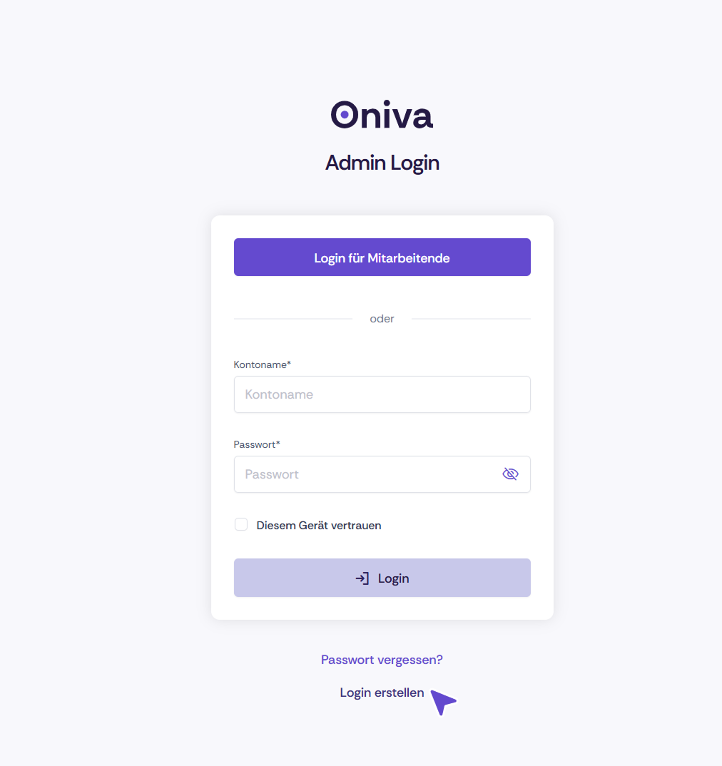 Konto erstellen im Portal.