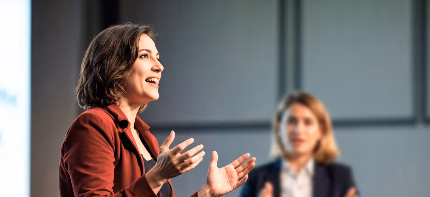 Woman giving a presentation