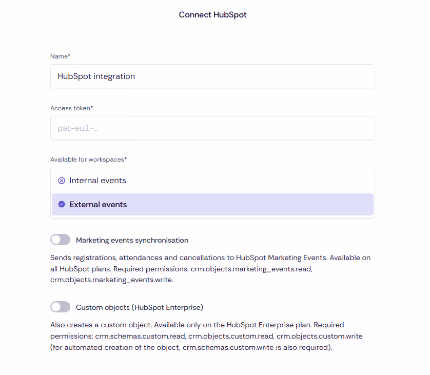 Setting up HubSpot integration in Oniva.