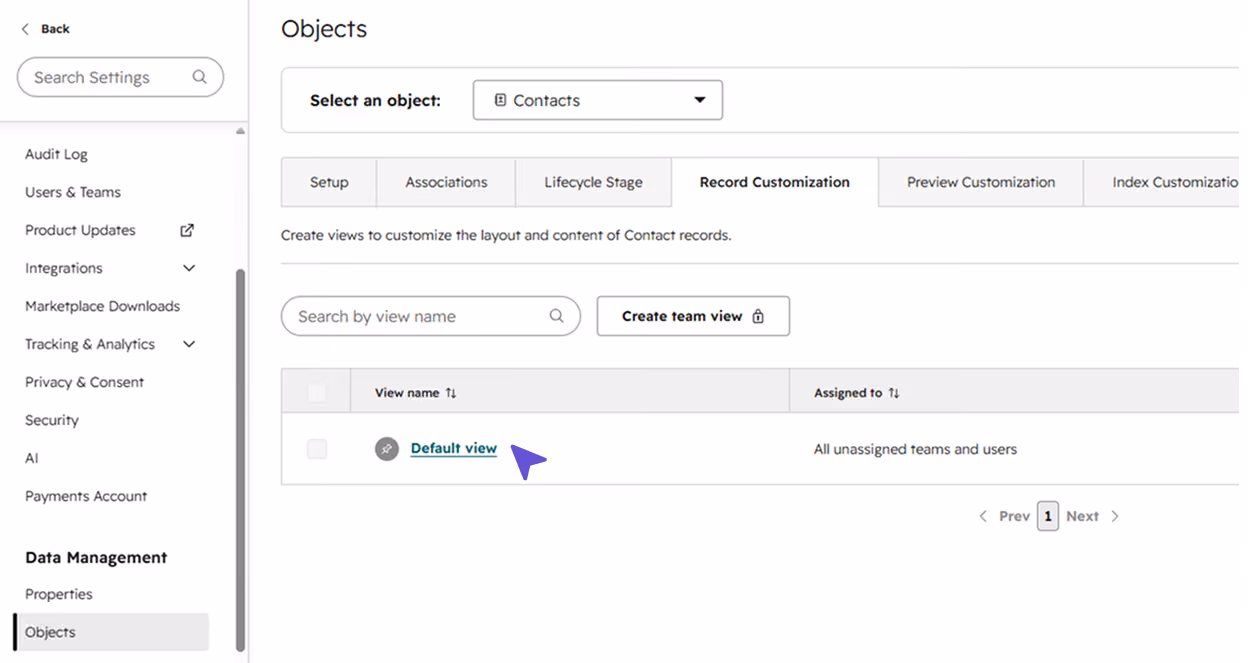 Editing objects in HubSpot