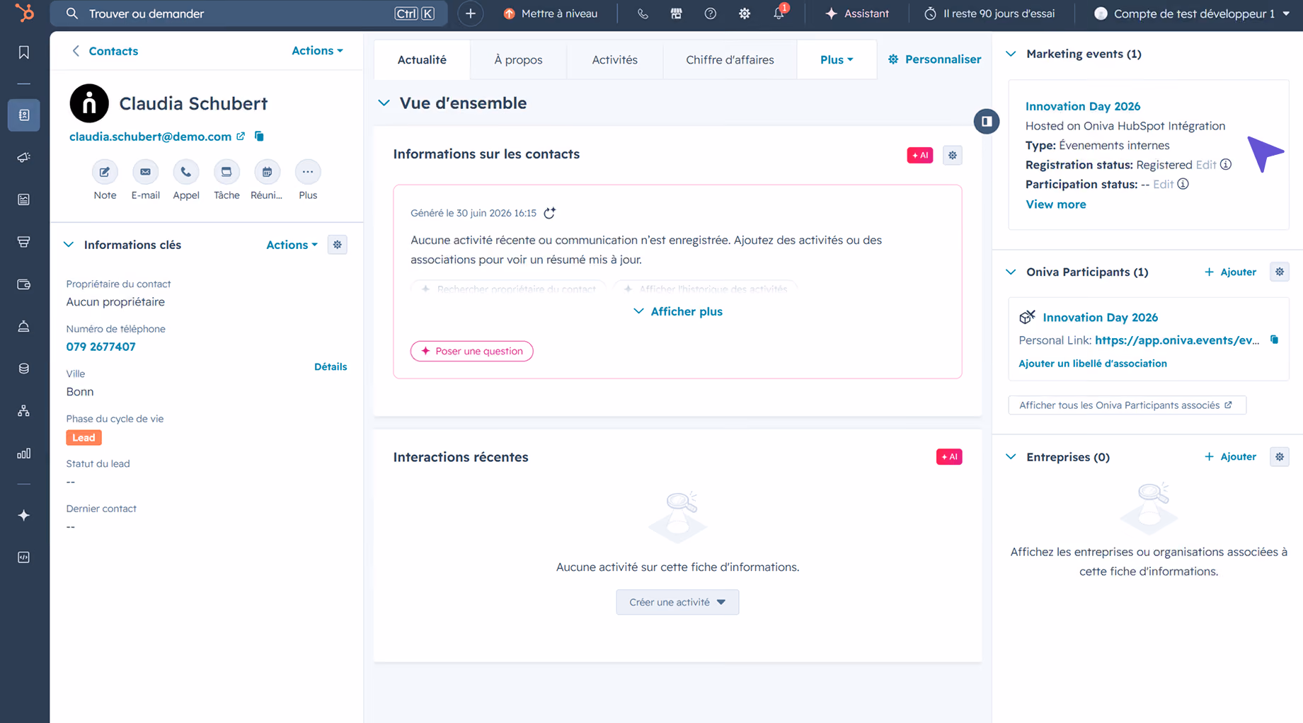 Événement marketing sur HubSpot