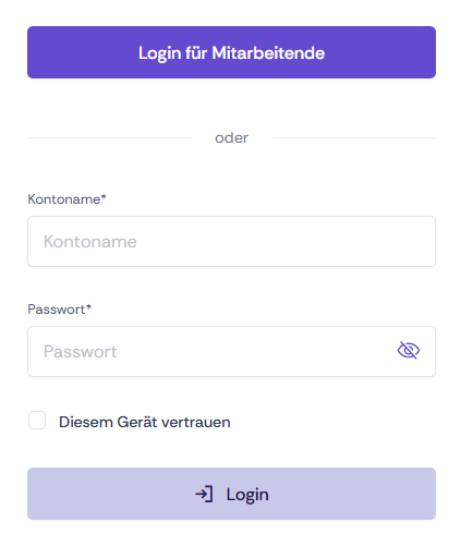 Oniva Login-Page
