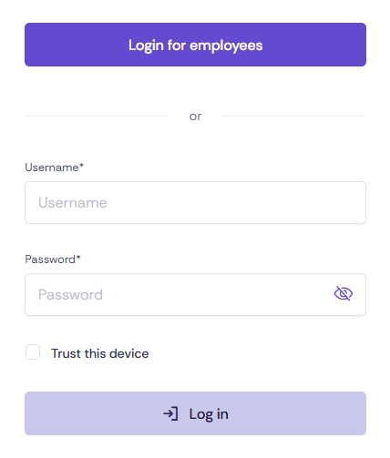 Oniva Login Page