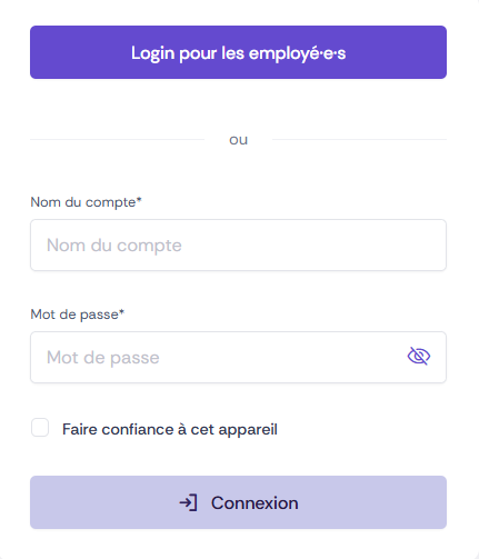 Page de connexion Oniva
