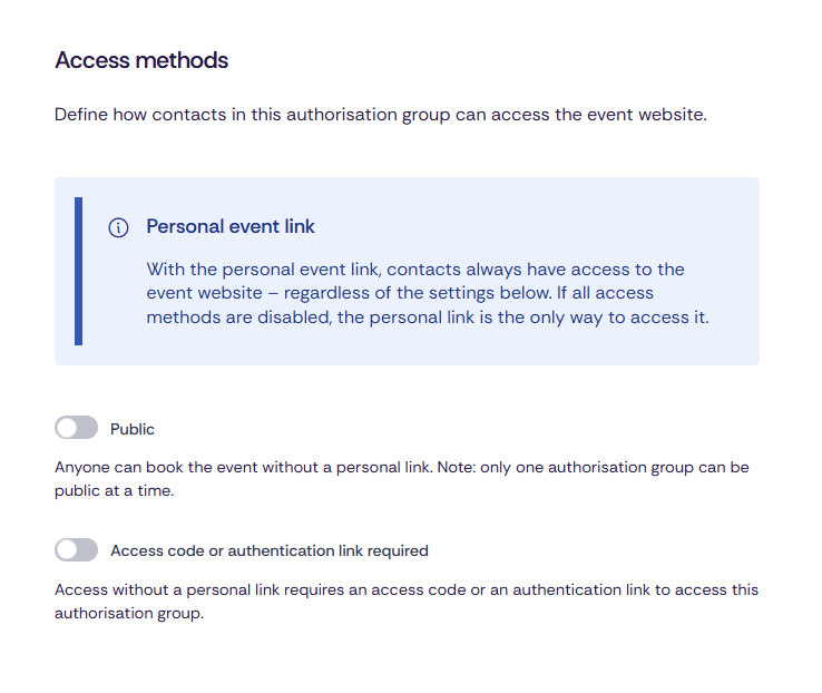 Access methods within Oniva