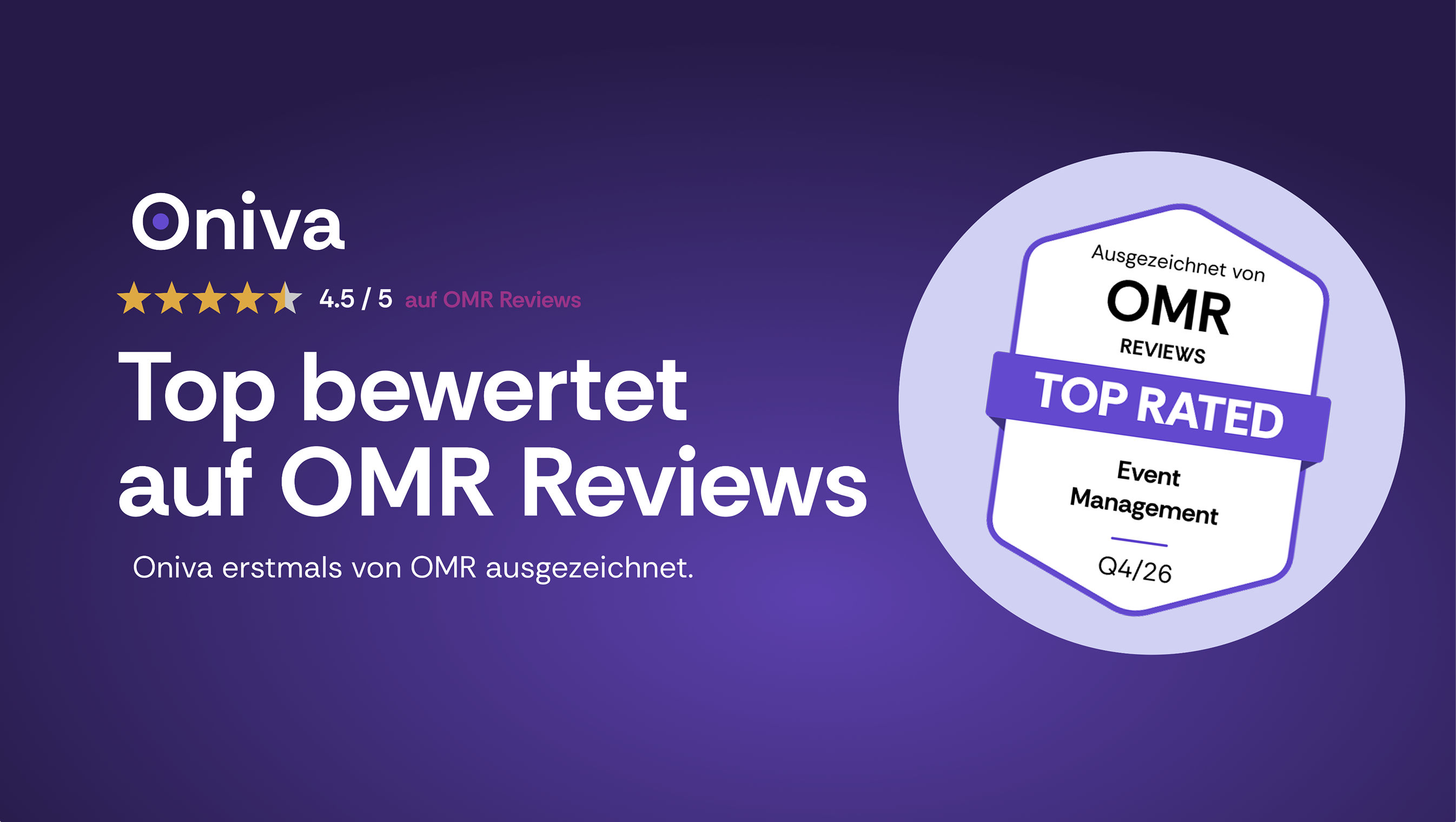 Oniva erhält Top-Rated-Auszeichnung von OMR Reviews