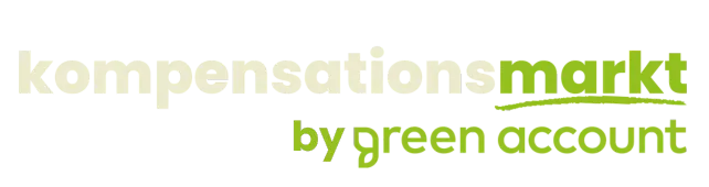 Kombi Logo green account & kompensationsmarkt, um die Verbindung aufzuzeigen.