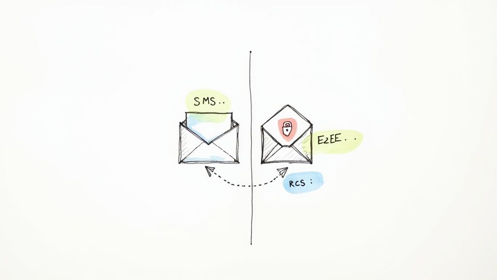 A secure digital lock on a smartphone screen, symbolizing end-to-end encryption in messaging apps.