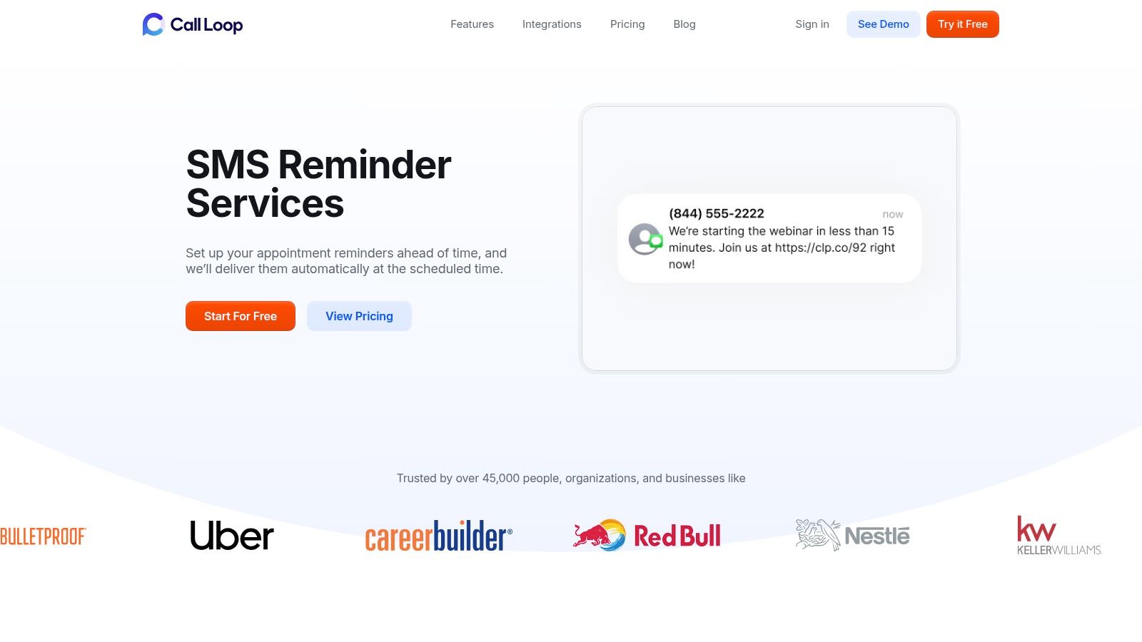SMS Reminder Services – Call Loop