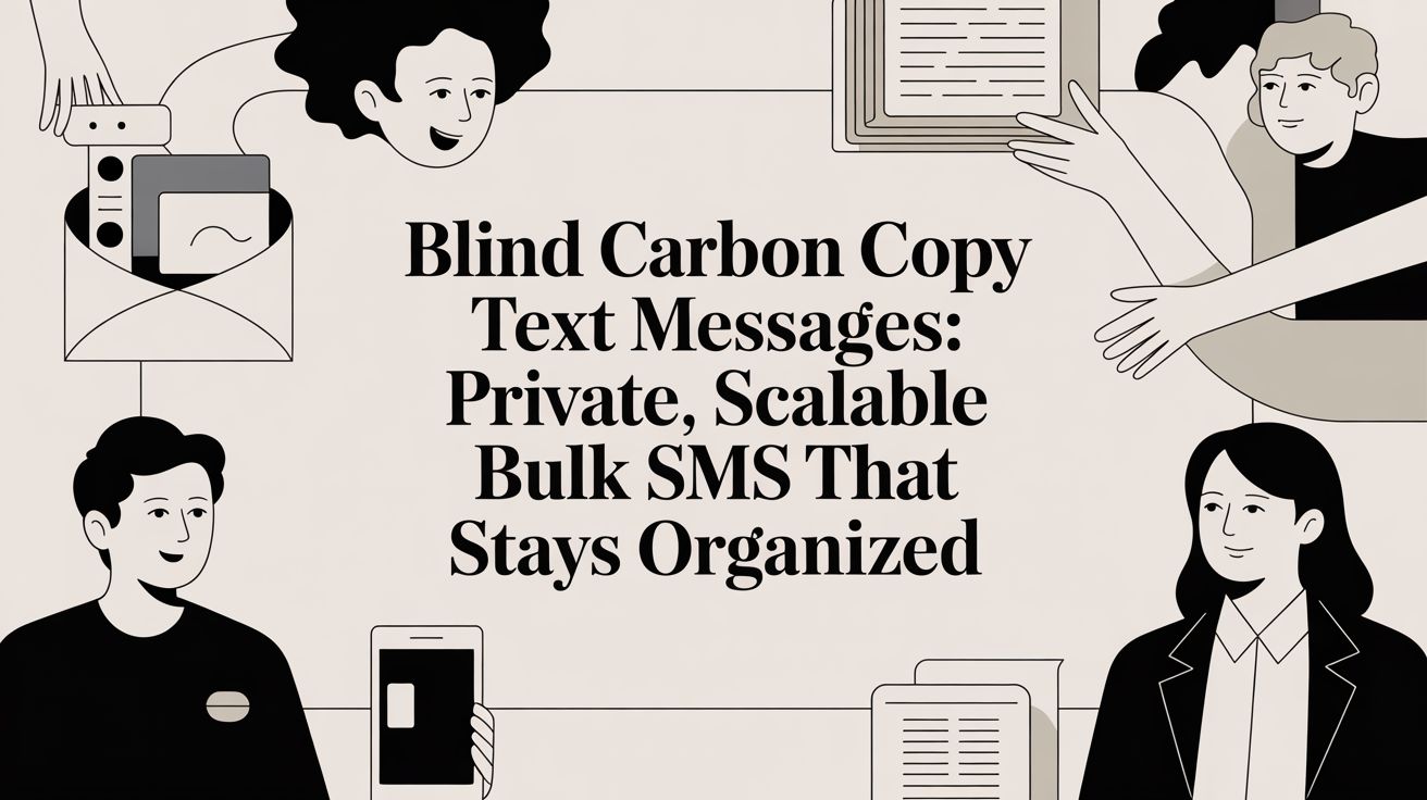 Blind carbon copy text messages: Private, scalable bulk SMS that stays organized