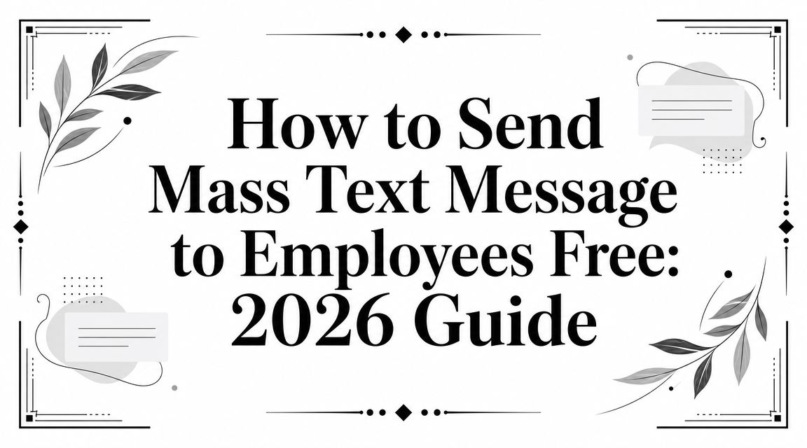 How to Send Mass Text Message to Employees Free: 2026 Guide