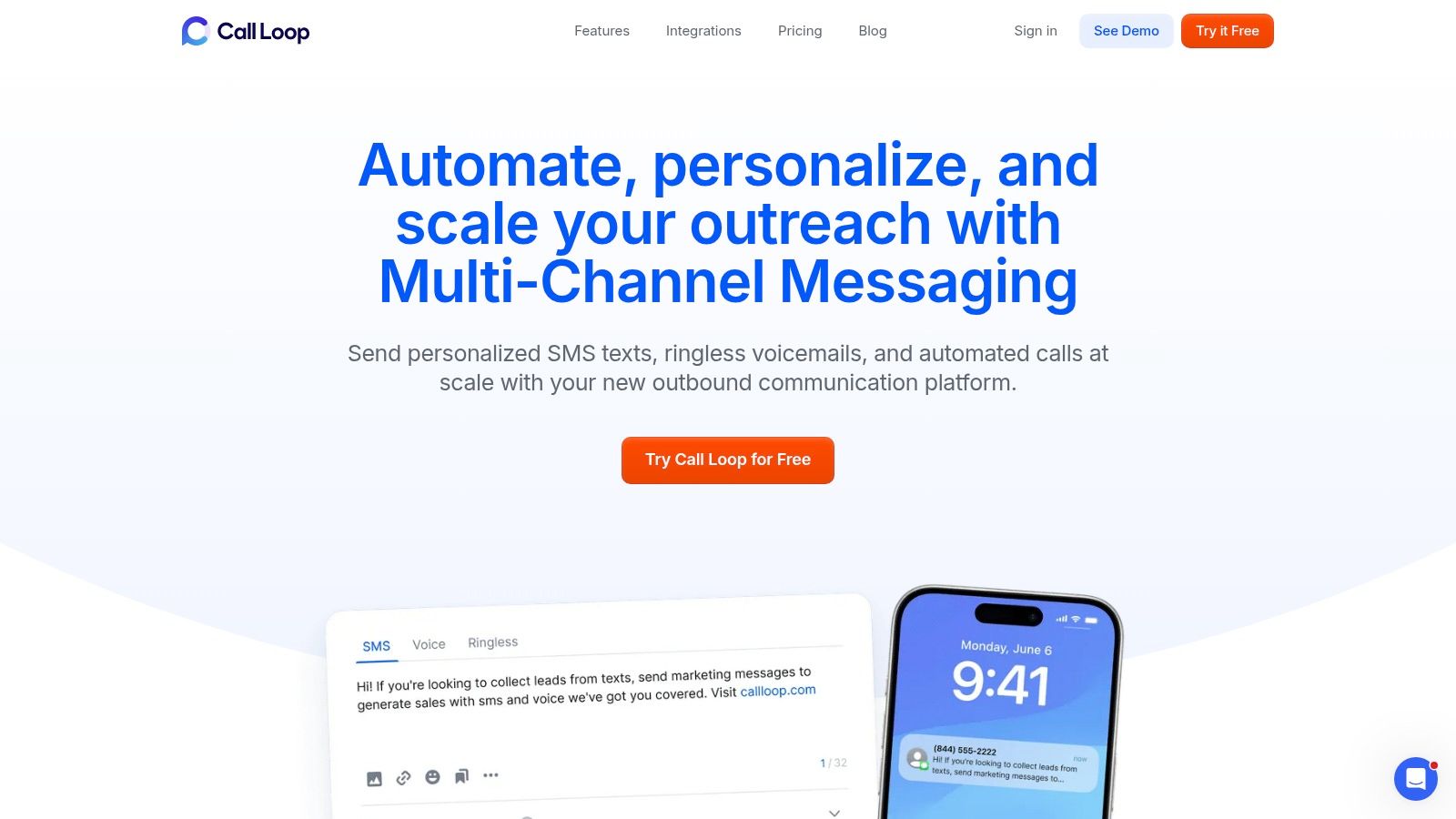 Screenshot from https://www.callloop.com