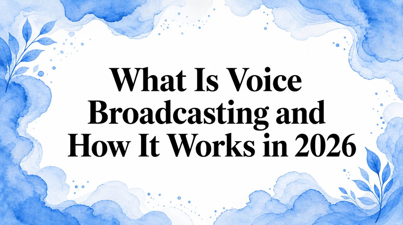 What Is Voice Broadcasting and How It Works in 2026