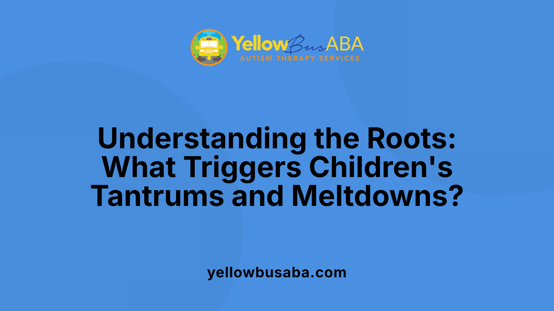 Understanding the Roots: What Triggers Children's Tantrums and Meltdowns?