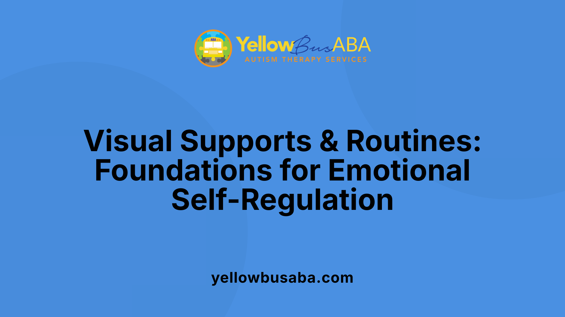 Visual Supports &amp; Routines: Foundations for Emotional Self-Regulation