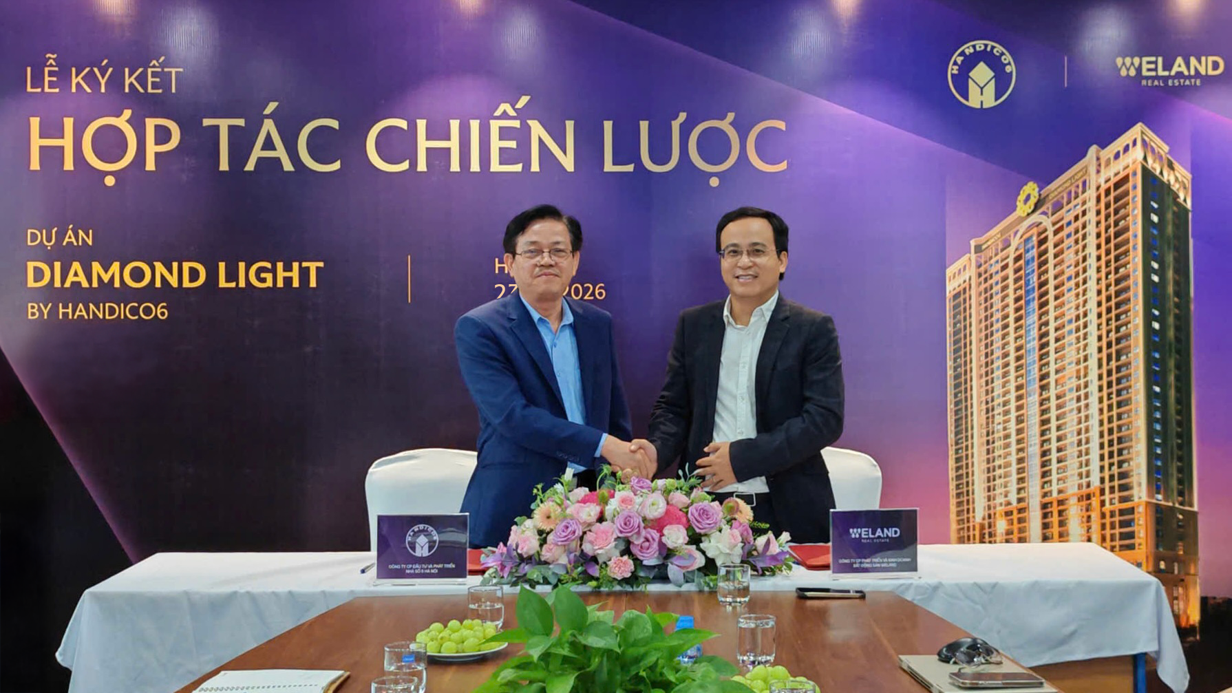 Handico6 và WeLand ký kết Hợp tác chiến lược dự án Diamond Light tại Thái Bình (Hưng Yên)